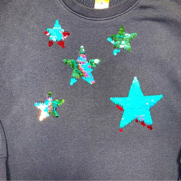 🆕 Navy Blue Flippy Flip Sequin Star Long Sleeve Sweater Shirt OshKosh B’gosh 5 - Picture 3 of 8